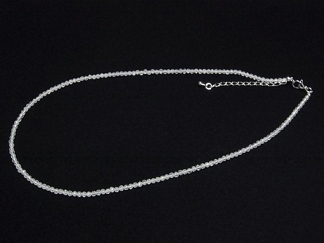 [Video]High Quality! Natural White Topaz AA++ Faceted Round 2mm Necklace