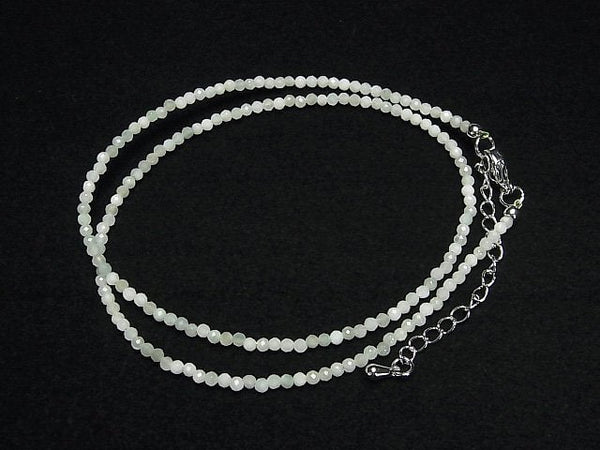 [Video]High Quality! Burmese Jadeite AA Faceted Round 2mm Necklace