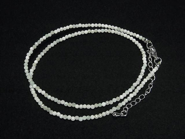 [Video] High Quality! Burmese Jadeite AA Faceted Round 2mm Necklace