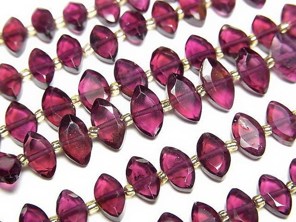 [Video]High Quality Rhodolite Garnet AAA- Faceted Marquise 1strand beads (aprx.6inch/14cm)