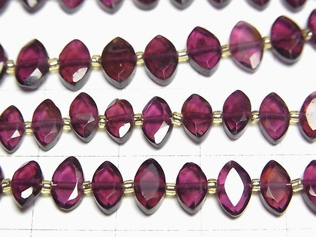 [Video]High Quality Rhodolite Garnet AAA- Faceted Marquise 1strand beads (aprx.6inch/14cm)