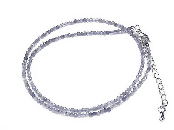 [Video]High Quality! Iolite AA++ Faceted Round 2mm Necklace