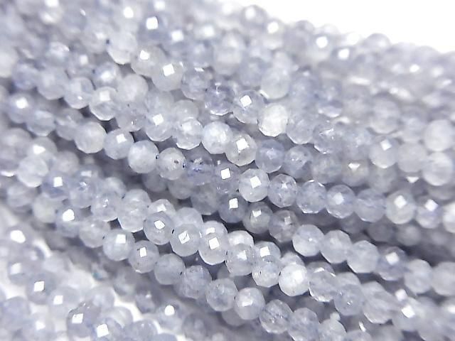 [Video] High Quality! Iolite AA++ Faceted Round 2mm Necklace