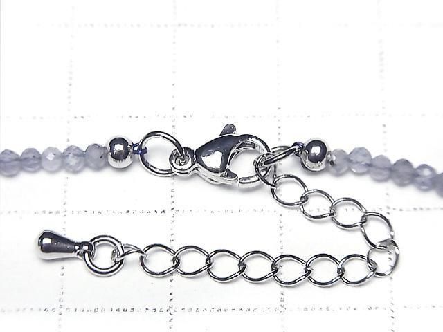 [Video] High Quality! Iolite AA++ Faceted Round 2mm Necklace