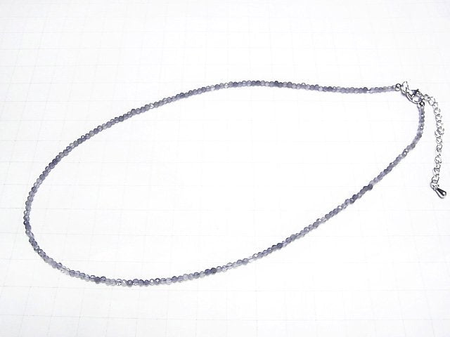 [Video]High Quality! Iolite AA++ Faceted Round 2mm Necklace