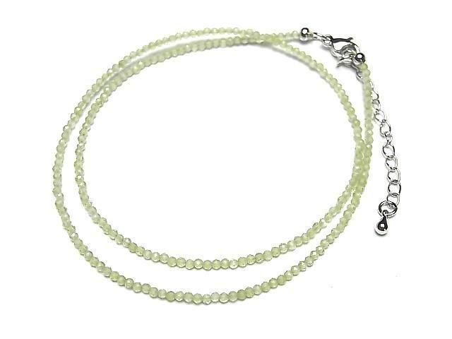 [Video] High Quality! Peridot AA+ Faceted Round 2mm Necklace