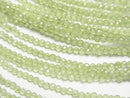 [Video]High Quality! Peridot AA+ Faceted Round 2mm Necklace