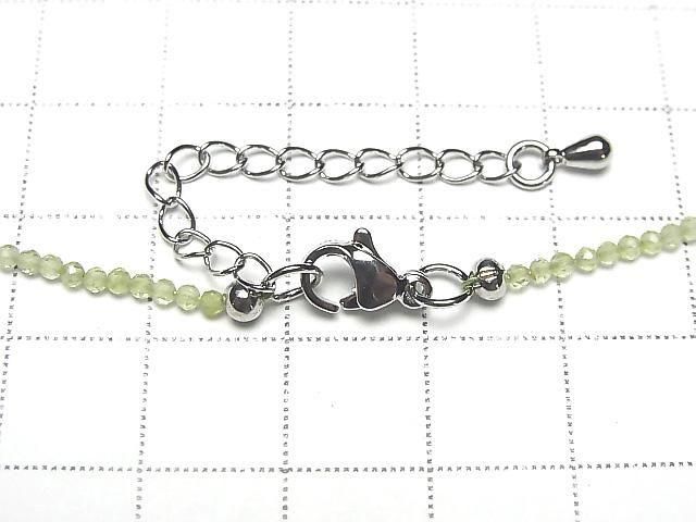 [Video] High Quality! Peridot AA+ Faceted Round 2mm Necklace