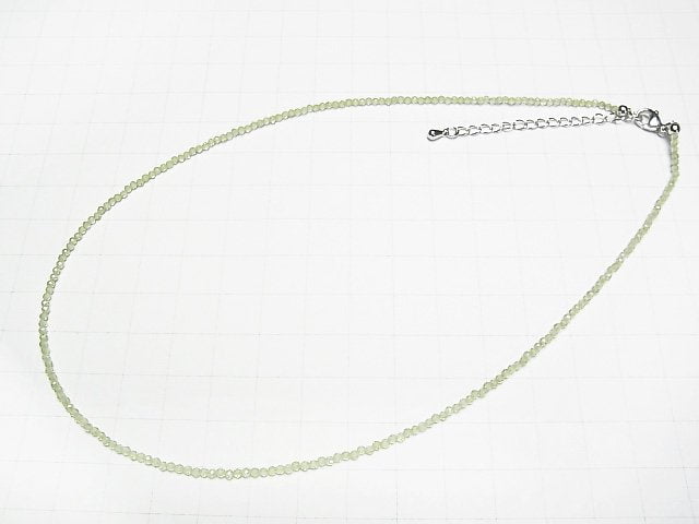 [Video]High Quality! Peridot AA+ Faceted Round 2mm Necklace