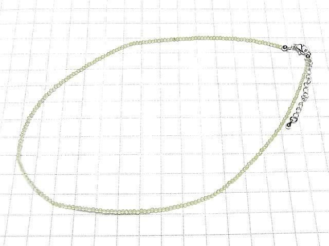 [Video] High Quality! Peridot AA+ Faceted Round 2mm Necklace