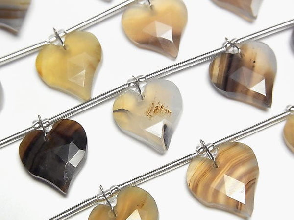 [Video] Montana Moss Agate Heart cut half or 1strand (6pcs)