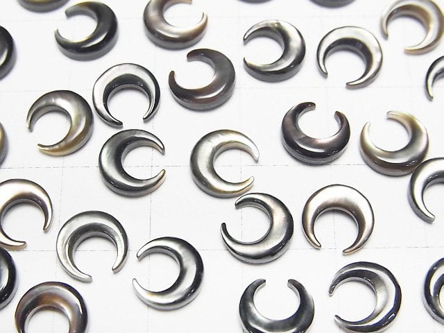 [Video] High Quality Black Shell (Black-lip Oyster) AAA Moon Motif 8x8mm 4pcs