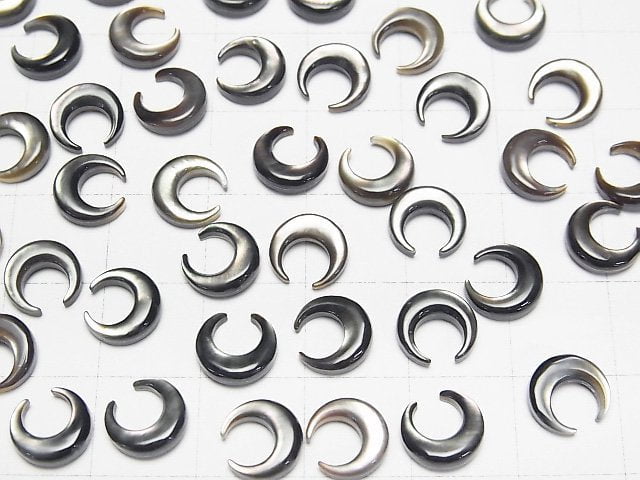 [Video] High Quality Black Shell (Black-lip Oyster) AAA Moon Motif 8x8mm 4pcs