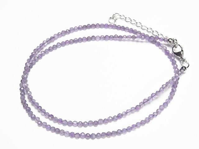 [Video] High Quality! Amethyst AA+ Faceted Round 2mm Necklace