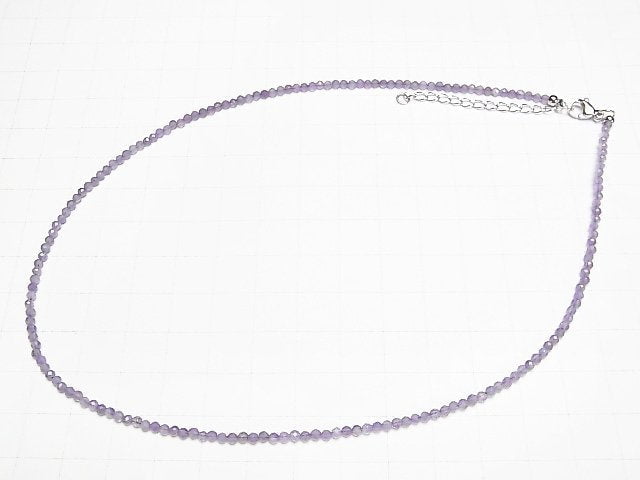 [Video]High Quality! Amethyst AA+ Faceted Round 2mm Necklace