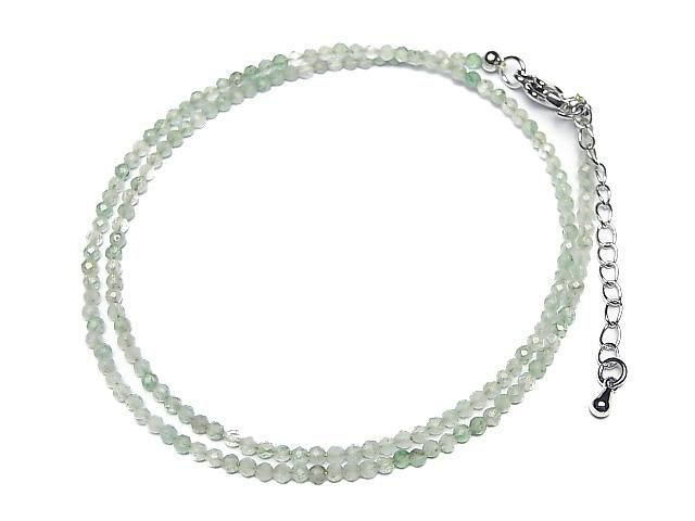[Video] High Quality! Green Aventurine Faceted Round 2mm Necklace
