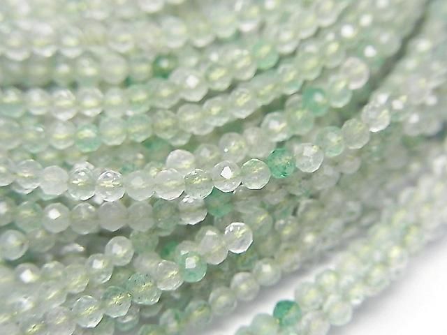 [Video] High Quality! Green Aventurine Faceted Round 2mm Necklace