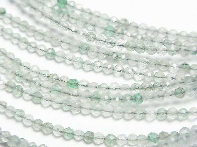 [Video]High Quality! Green Aventurine Faceted Round 2mm Necklace