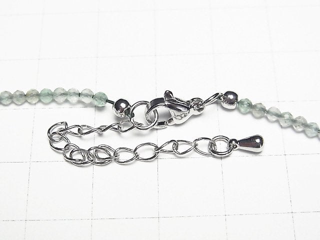 [Video]High Quality! Green Aventurine Faceted Round 2mm Necklace