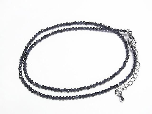 [Video] High Quality! Sapphire AA Faceted Round 2mm Necklace