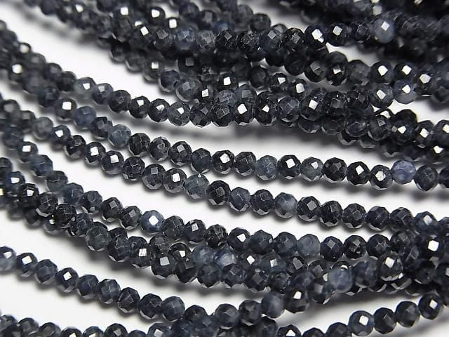 [Video] High Quality! Sapphire AA Faceted Round 2mm Necklace