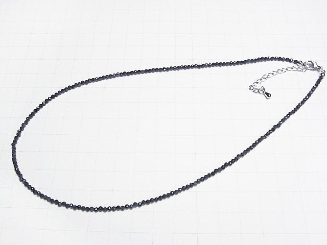 [Video]High Quality! Sapphire AA Faceted Round 2mm Necklace