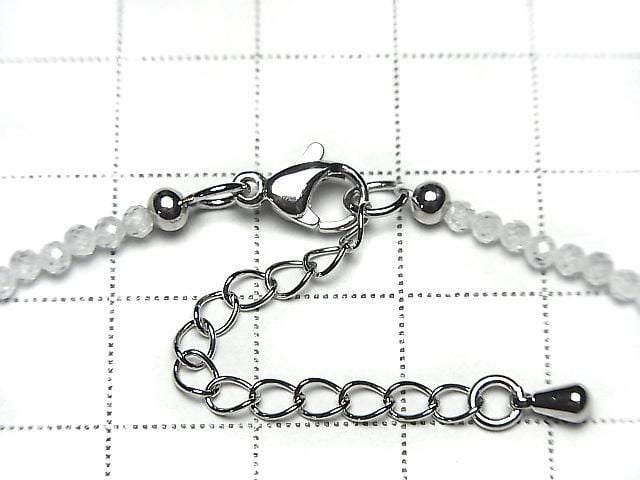 [Video] High Quality! White Cubic Zirconia AAA Faceted Round 2mm Necklace