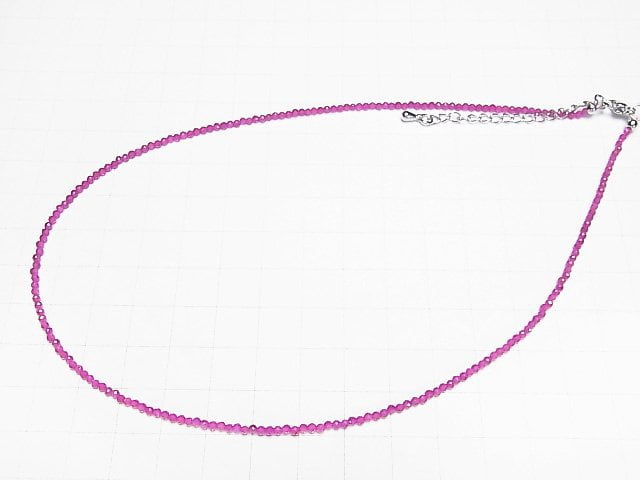 [Video]High Quality! Synthetic Ruby AAA Faceted Round 2mm Necklace