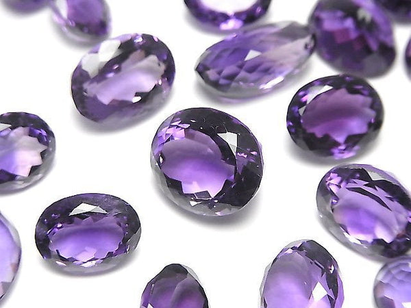 [Video]High Quality Amethyst AAA Loose stone Oval Faceted Size Mix 2pcs