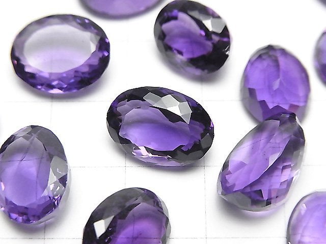 [Video]High Quality Amethyst AAA Loose stone Oval Faceted Size Mix 2pcs