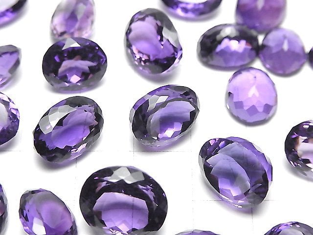 [Video]High Quality Amethyst AAA Loose stone Oval Faceted Size Mix 2pcs