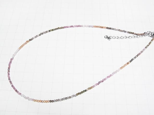 [Video] High Quality! Multicolor Tourmaline AA++ Faceted Round 2mm Necklace