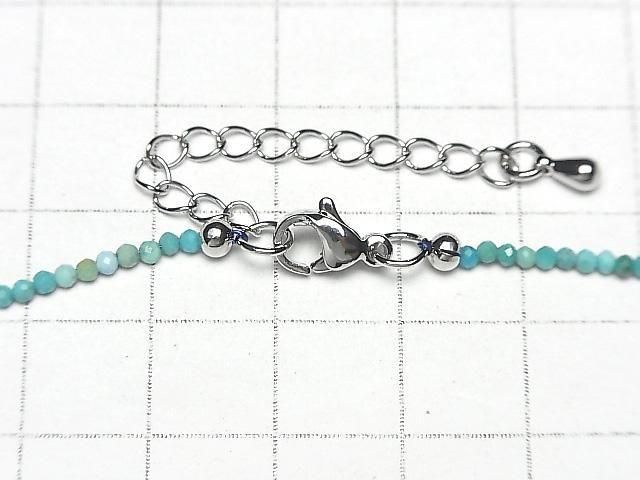 [Video] High Quality! Turquoise AA+ Faceted Round 2mm Necklace