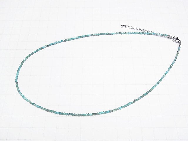 [Video]High Quality! Turquoise AA+ Faceted Round 2mm Necklace