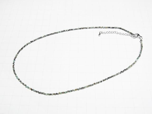 [Video] High Quality! African Turquoise Faceted Round 2mm Necklace