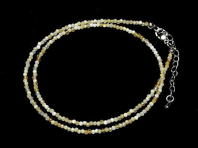 [Video] High Quality! Yellow Opal AA+ Faceted Round 2mm Necklace