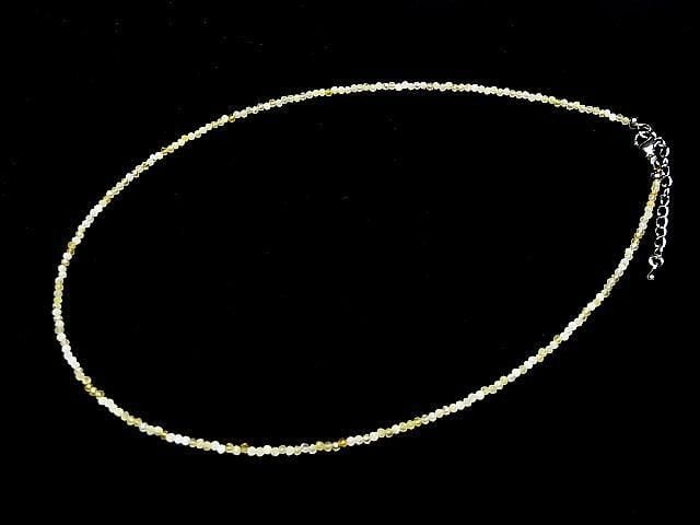 [Video] High Quality! Yellow Opal AA+ Faceted Round 2mm Necklace