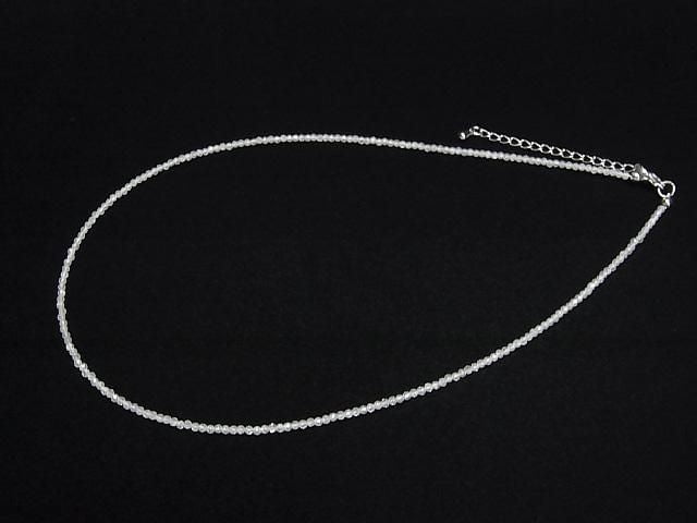 [Video] High Quality! Natural White Zircon AA++ Faceted Round 2mm Necklace