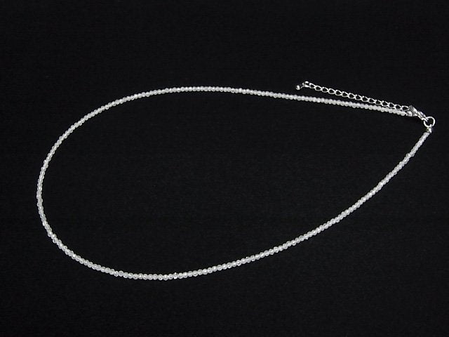 [Video]High Quality! Natural White Zircon AA++ Faceted Round 2mm Necklace