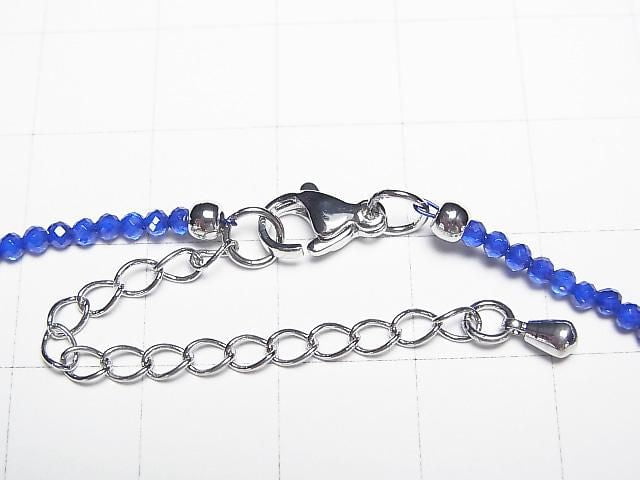 [Video] High Quality! Synthetic Sapphire AAA Faceted Round 2mm Necklace