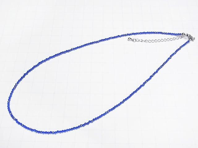 [Video] High Quality! Synthetic Sapphire AAA Faceted Round 2mm Necklace