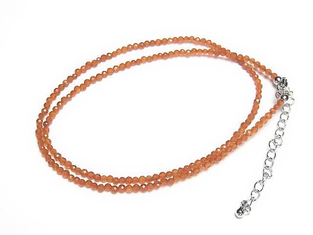 [Video] High Quality! Carnelian AA++ Faceted Round 2mm Necklace