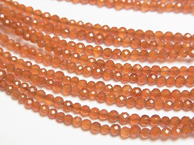 [Video]High Quality! Carnelian AA++ Faceted Round 2mm Necklace