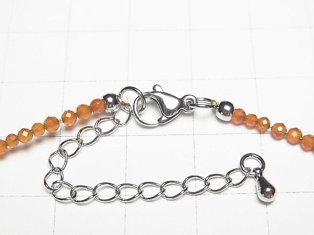 [Video]High Quality! Carnelian AA++ Faceted Round 2mm Necklace