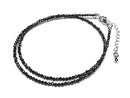 [Video] High Quality! Black Tourmaline AAA Faceted Round 2mm Necklace