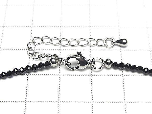[Video] High Quality! Black Tourmaline AAA Faceted Round 2mm Necklace