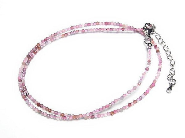 [Video]High Quality! Multi-color Spinel AAA Faceted Round 2mm Necklace