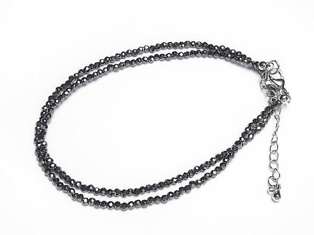 [Video] High Quality! Hematite Faceted Round 2mm Necklace