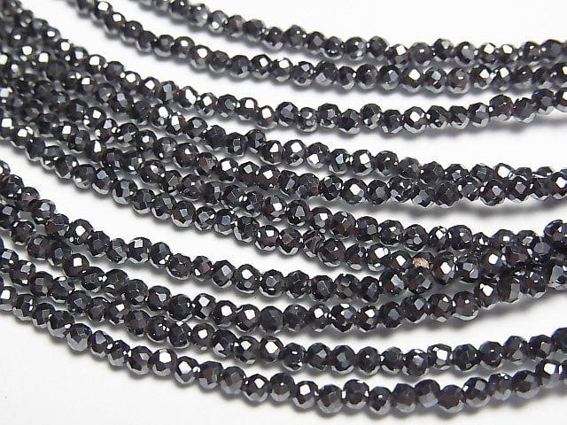 [Video]High Quality! Hematite Faceted Round 2mm Necklace