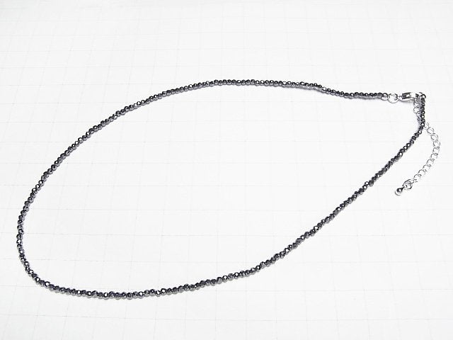 [Video]High Quality! Hematite Faceted Round 2mm Necklace